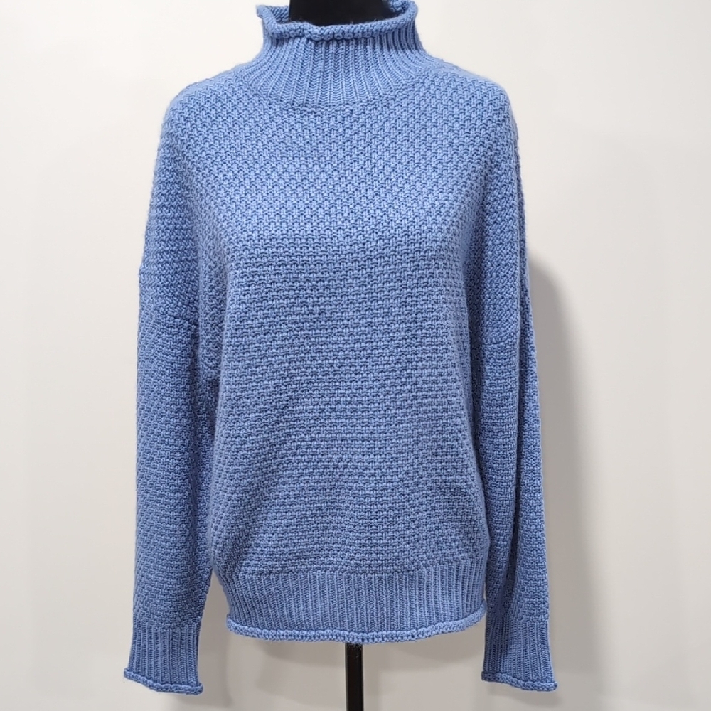 Amazon Blue Mock Neck Sweater